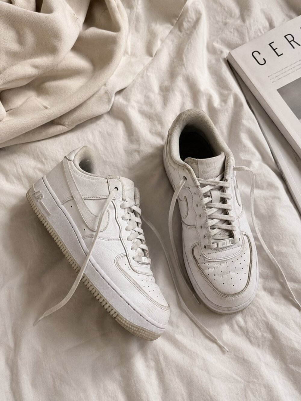 Nike Air Force 1 Low Shadow Sneakers | Men's Size 9.5 | Triple White